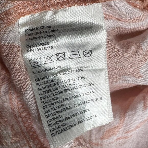 H&M Cut Out Flounce Trimmed Jumpsuit Medium Orange Floral - Picture 8 of 9